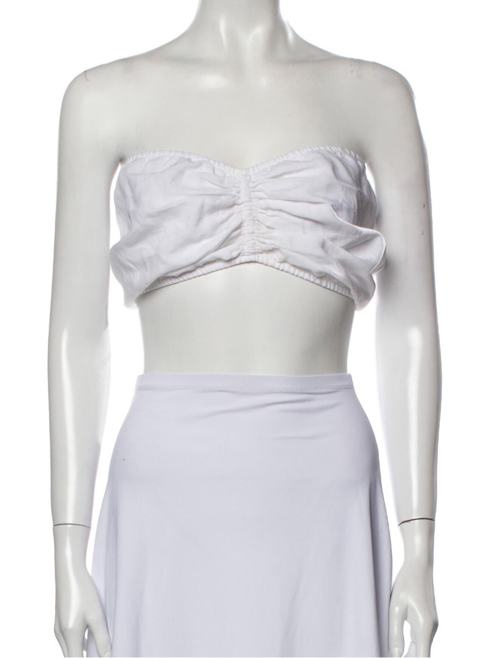 Nathalie Trad Linen Ruched Bandeau Top